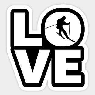 Love Skiing Gift For Skiers Sticker